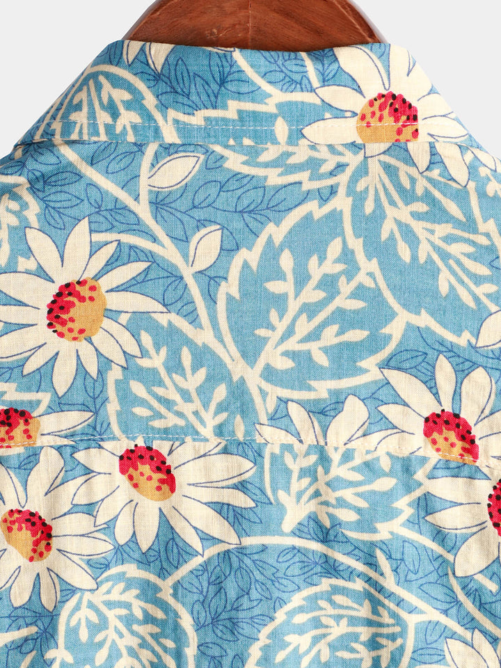 Leoric - Camicia leggera a maniche corte con stampa floreale