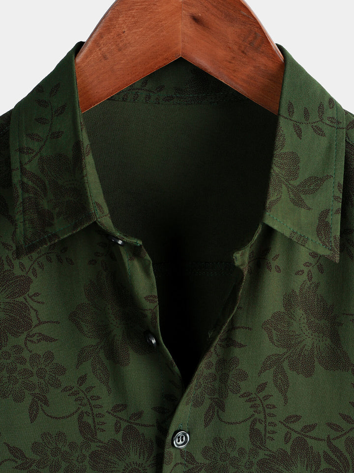 Leoric - Camicia leggera a maniche corte con stampa floreale