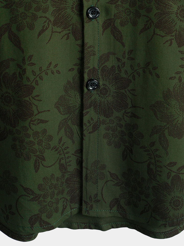 Leoric - Camicia leggera a maniche corte con stampa floreale