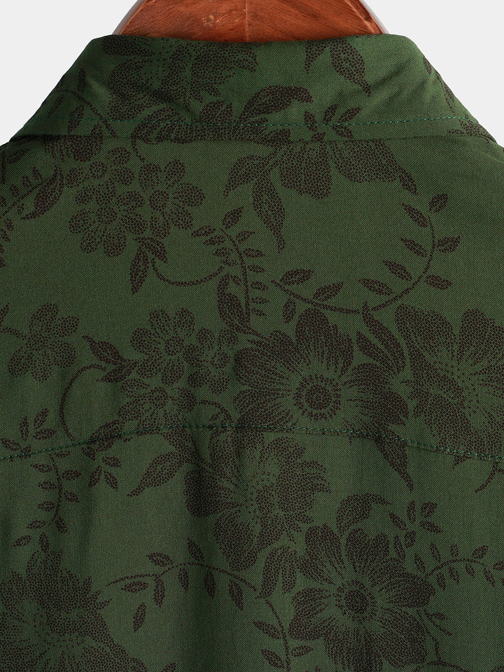 Leoric - Camicia leggera a maniche corte con stampa floreale