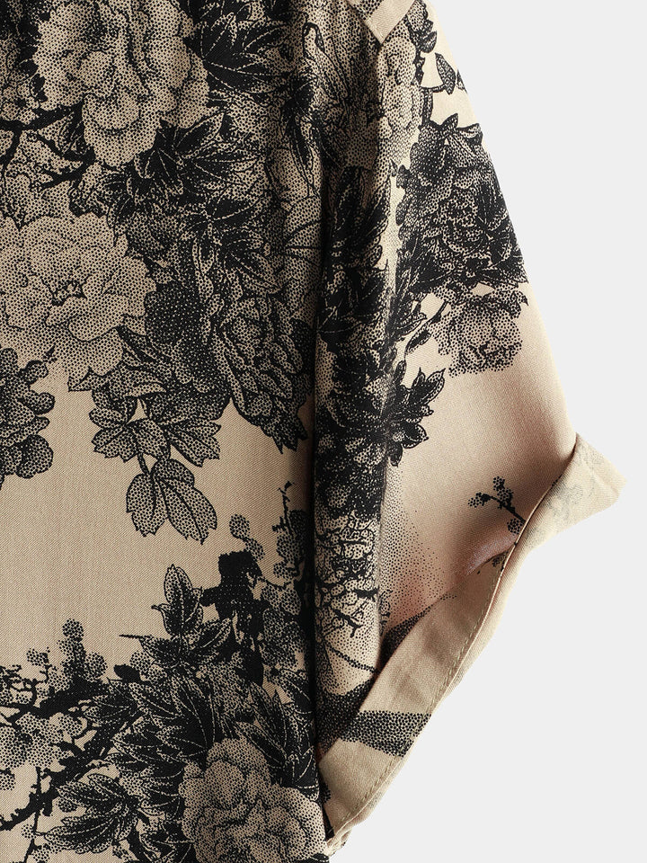 Leoric - Camicia leggera a maniche corte con stampa floreale