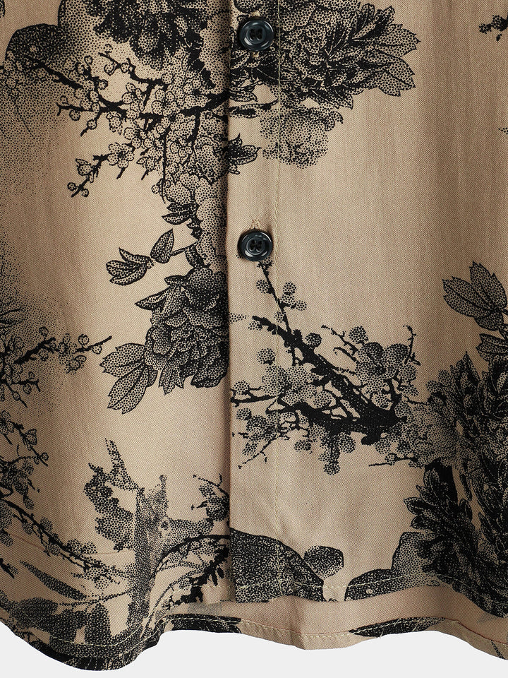 Leoric - Camicia leggera a maniche corte con stampa floreale