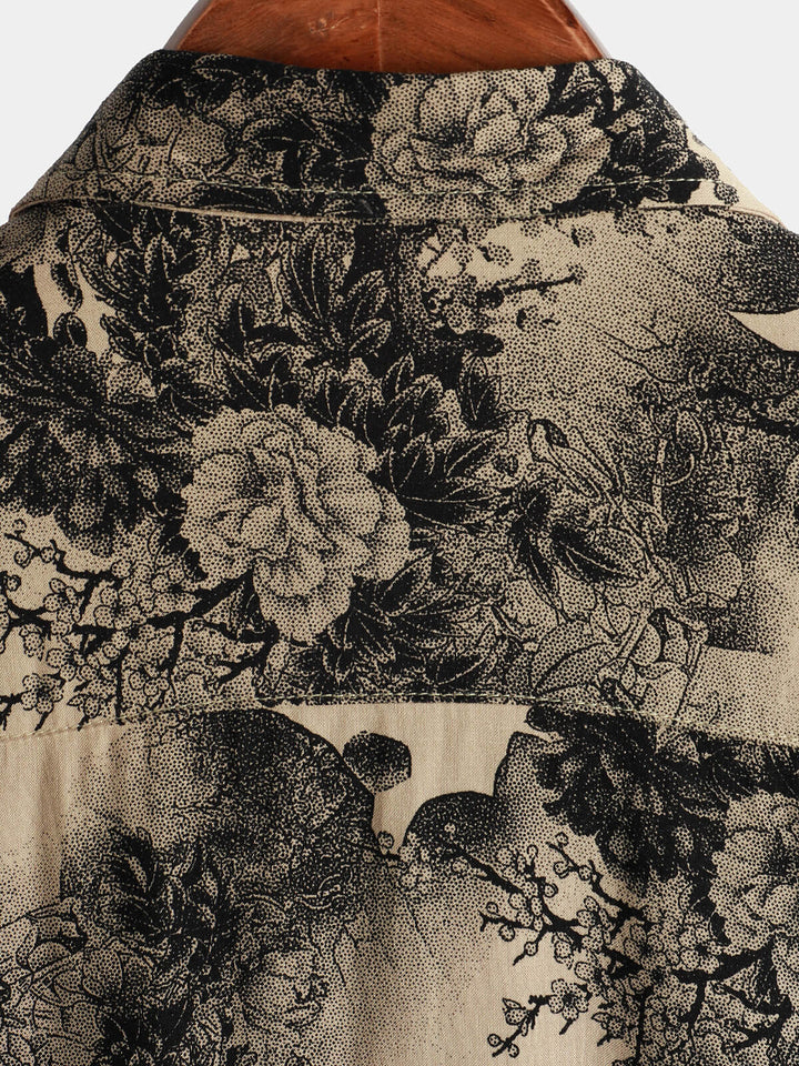 Leoric - Camicia leggera a maniche corte con stampa floreale