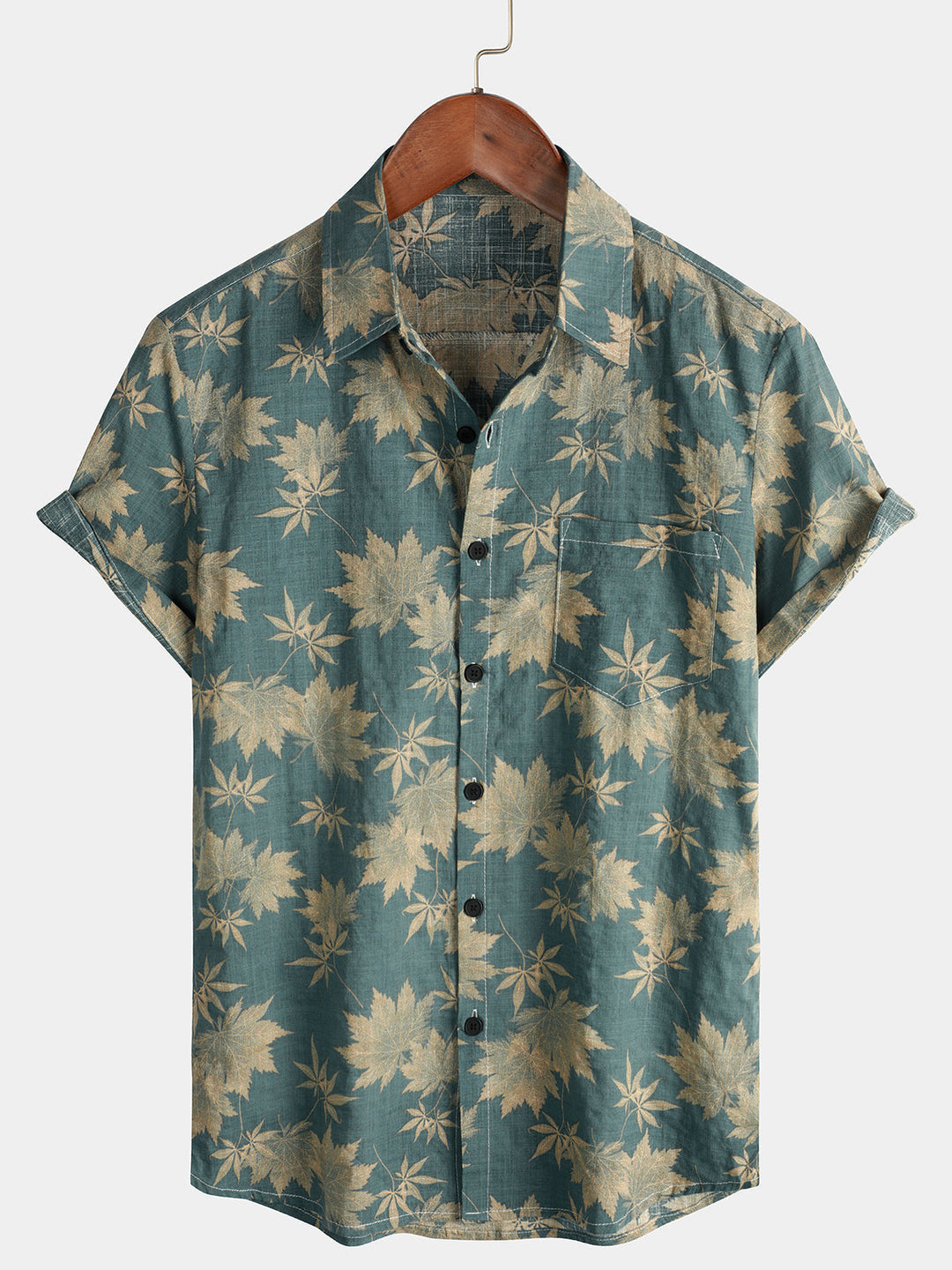 Leoric - Camicia leggera a maniche corte con stampa floreale
