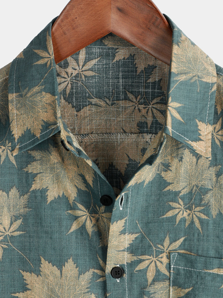 Leoric - Camicia leggera a maniche corte con stampa floreale