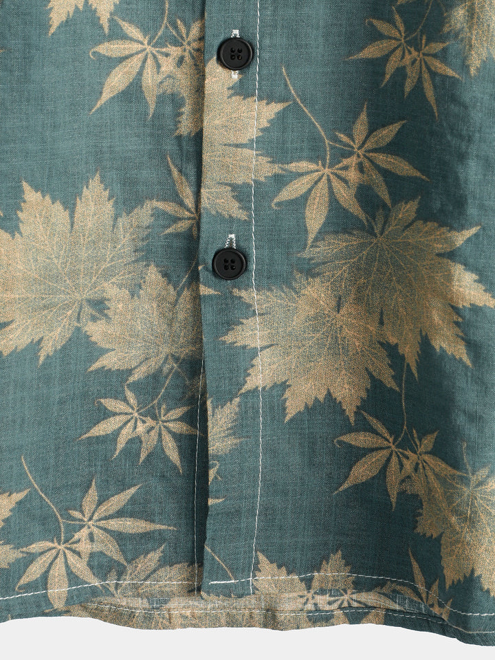 Leoric - Camicia leggera a maniche corte con stampa floreale