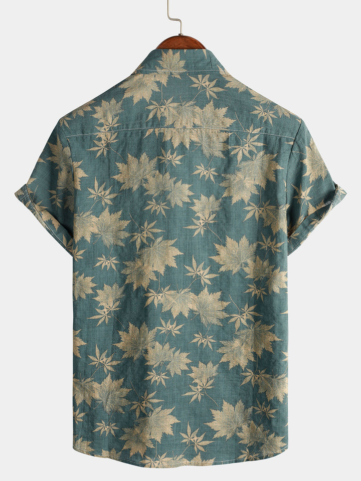 Leoric - Camicia leggera a maniche corte con stampa floreale