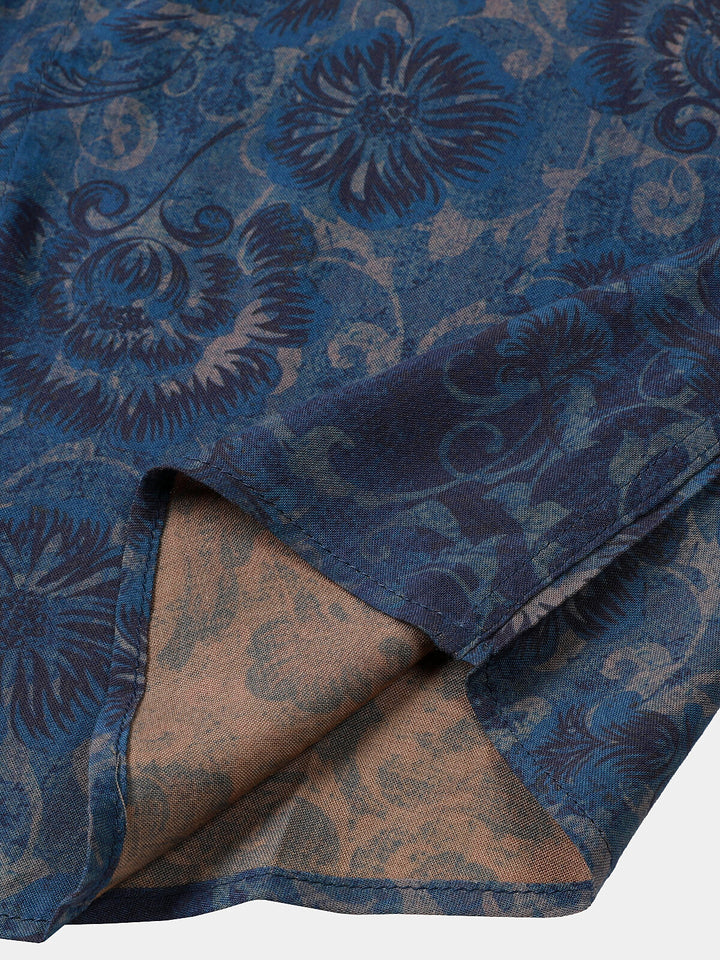 Leoric - Camicia leggera a maniche corte con stampa floreale