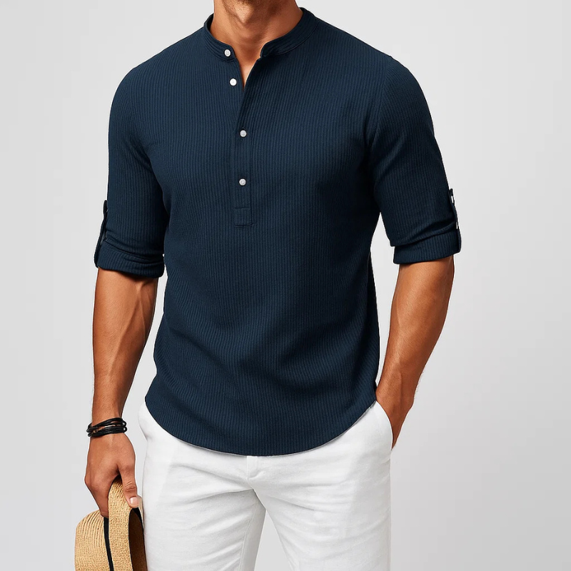 Isandro - Camicia a bottoni testurizzata