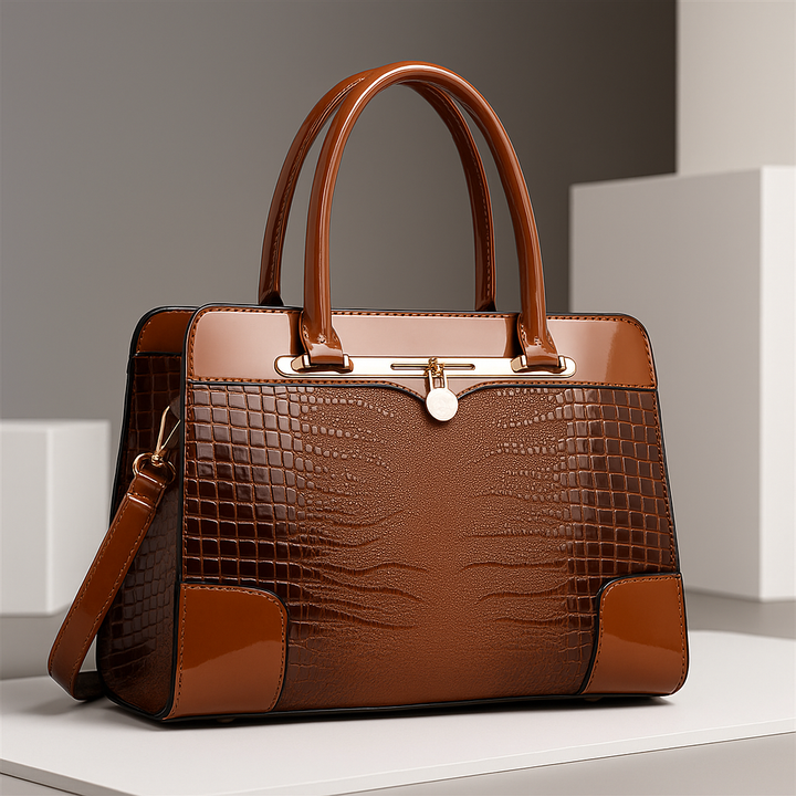 Aeryn - Borsa a mano strutturata con effetto coccodrillo