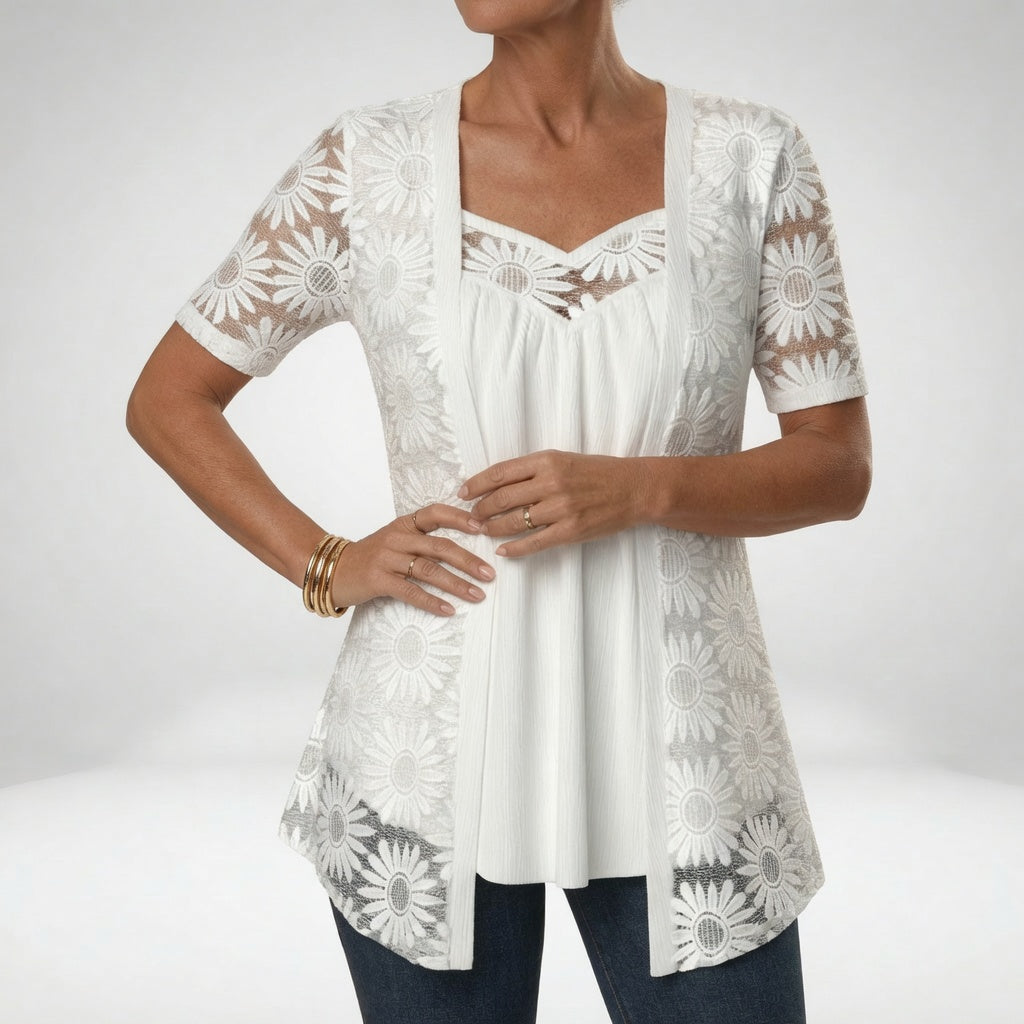 Lucette - Blusa elegante con dettagli in pizzo