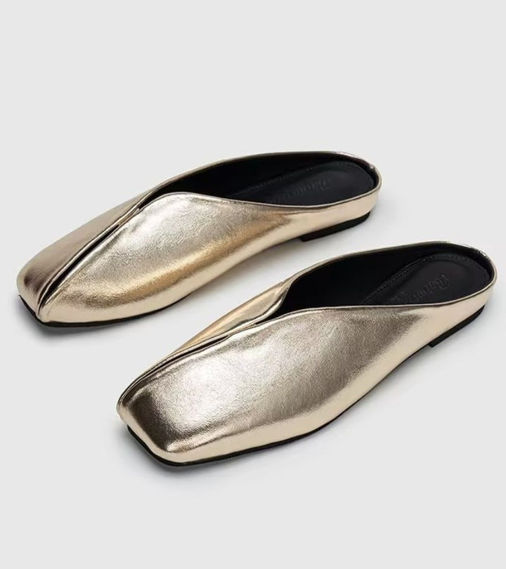 Camellia - Mules premium a punta quadrata