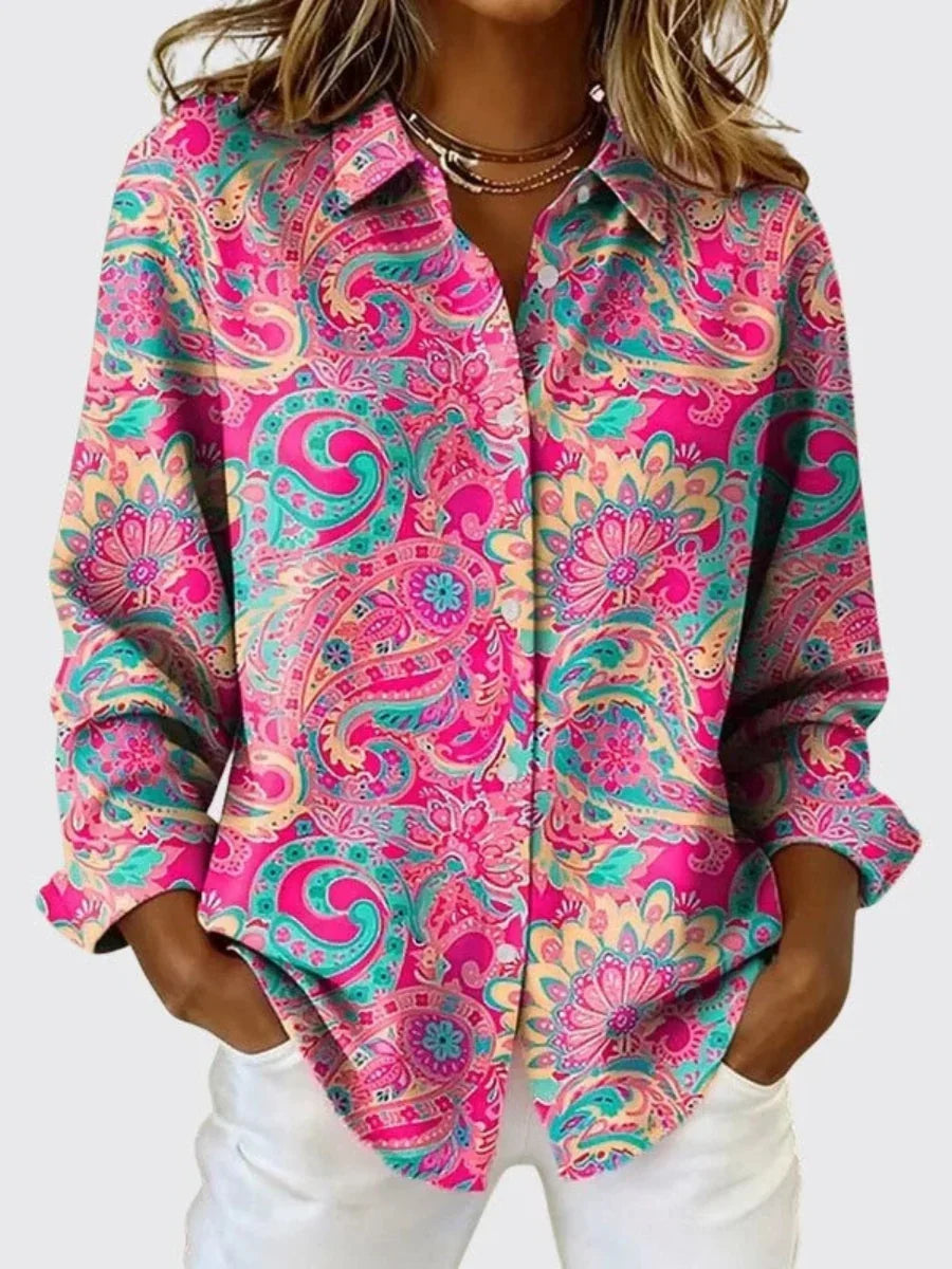 Gillian - Blusa premium a stampa paisley