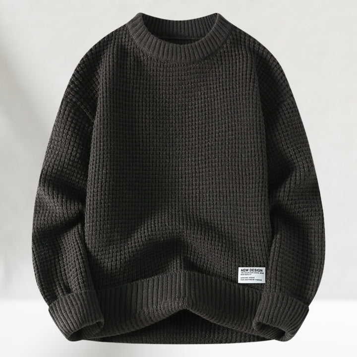 Eldric - Maglione girocollo in maglia waffle