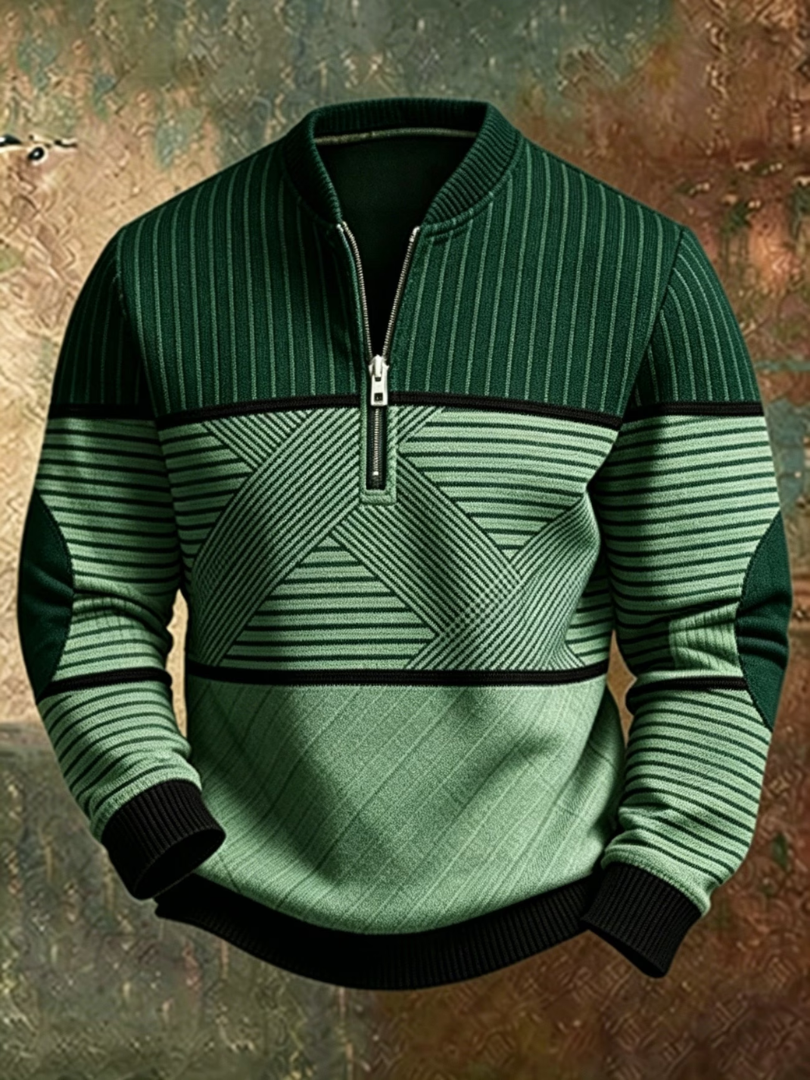 Anvar - Maglione a mezza zip morbido al tatto