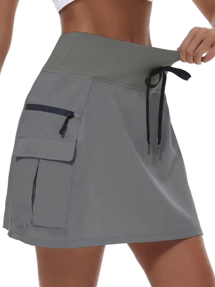 Amina - Skort tecnica a vita alta