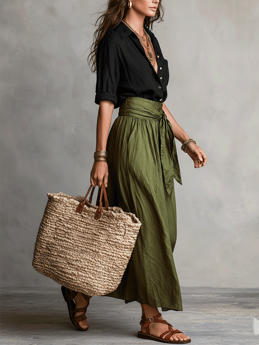 Estella - Coordinato con blusa elegante e gonna midi
