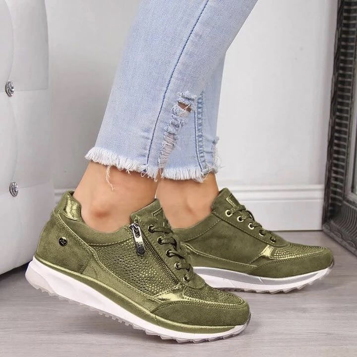 Raina - sneakers casual con lacci e zip laterale