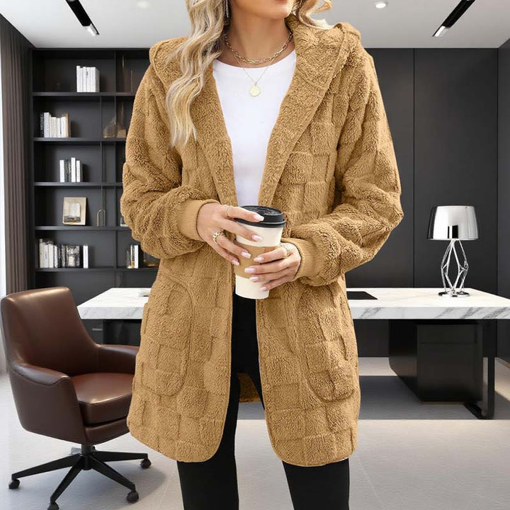 Zinnabelle - Cardigan con cappuccio in velluto operato