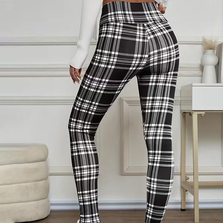 Estelyn - Leggings elasticizzati a quadri classici