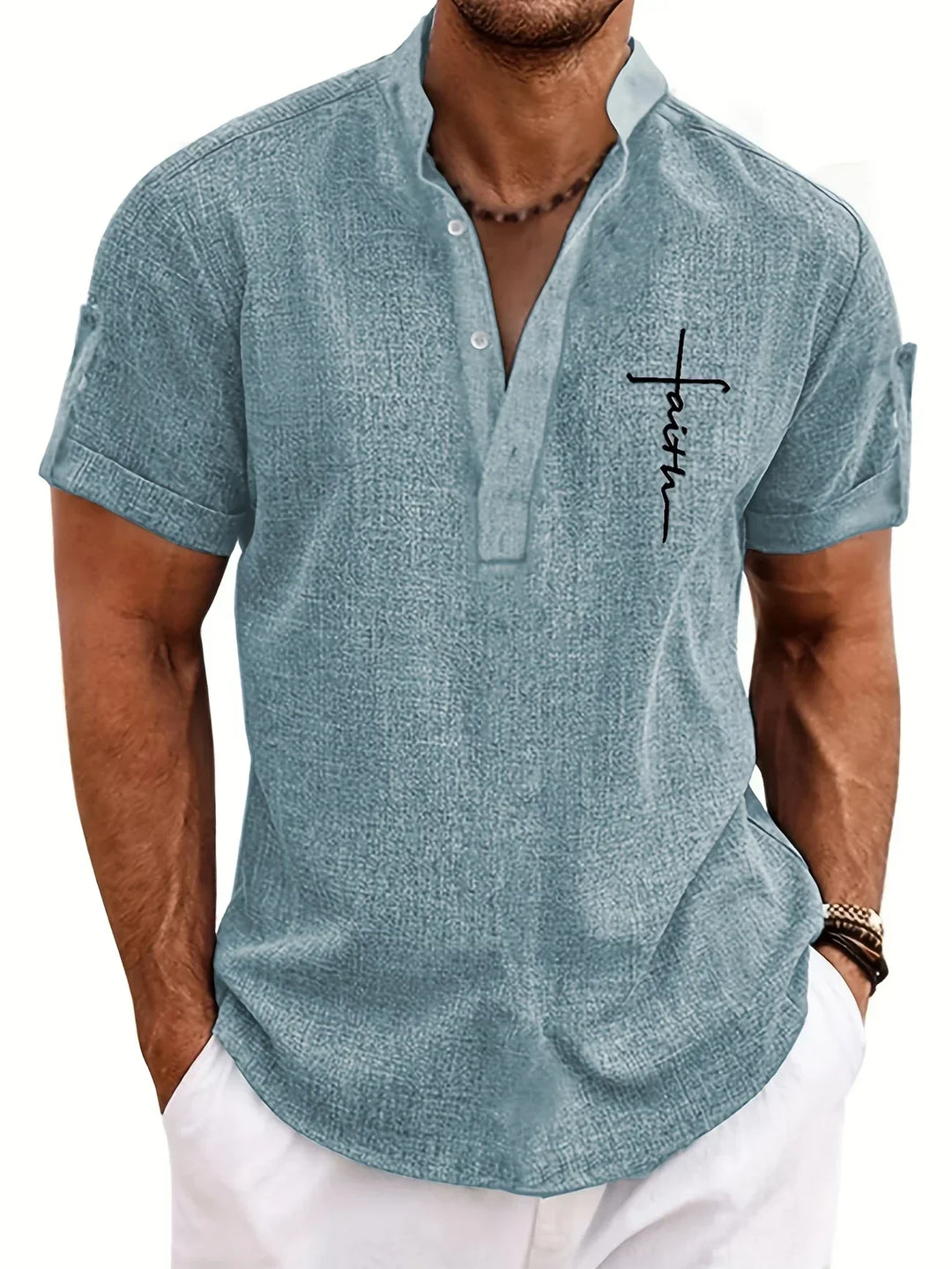 Harlan - Camicia testurizzata a collo alto