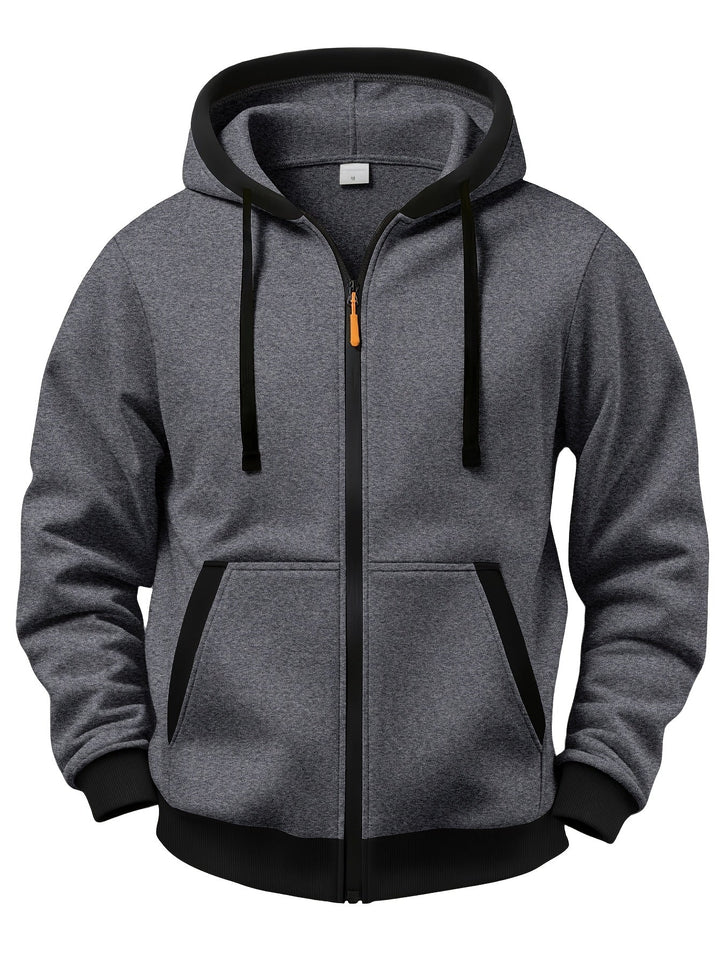 Brenner - Felpa con cappuccio full-zip morbida al tatto