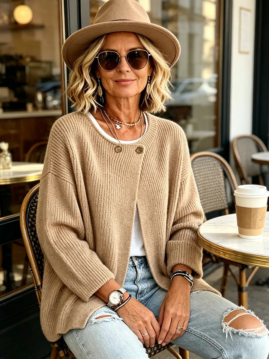 Anisa - Cardigan in maglia con dettagli a bottoni e vestibilità rilassata
