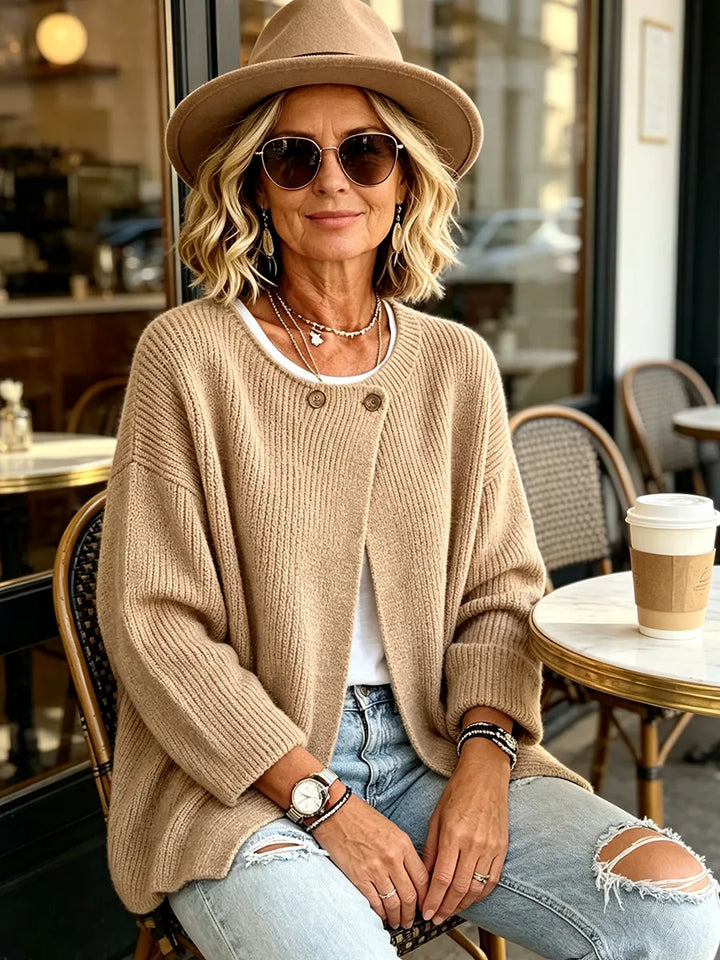 Anisa - Cardigan in maglia con dettagli a bottoni e vestibilità rilassata