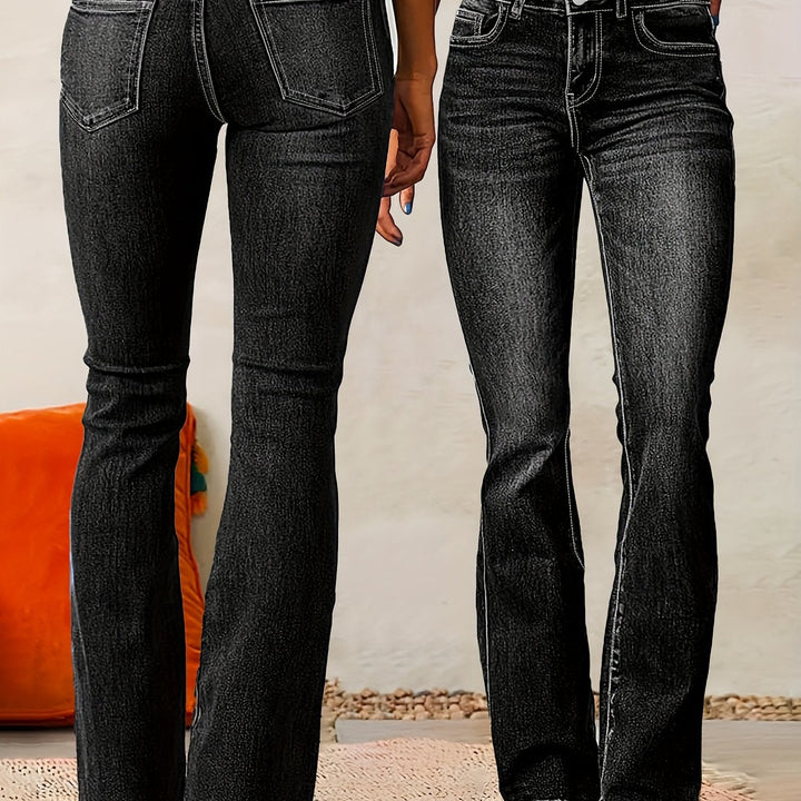 Evarra - Jeans svasati a vita alta con morbido stretch