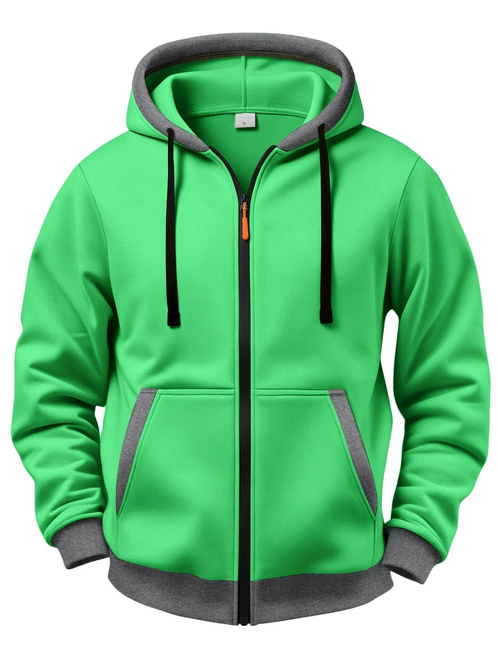 Brenner - Felpa con cappuccio full-zip morbida al tatto