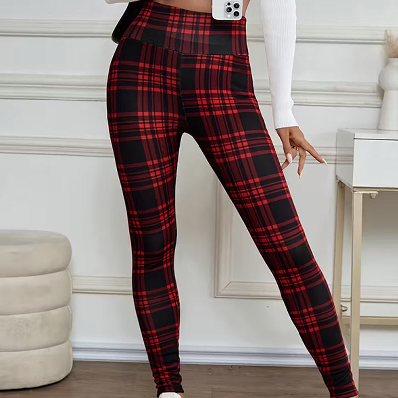 Estelyn - Leggings elasticizzati a quadri classici