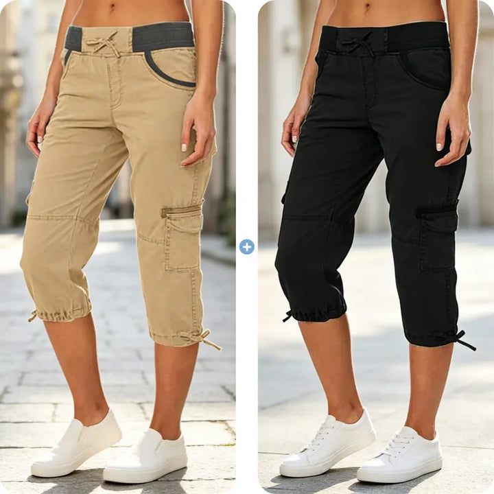 Astrelia - Pantaloni capri cargo utility