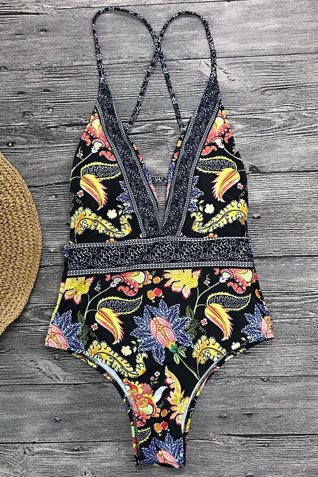 Sereina - Costume da bagno intero modellante con scollo a V