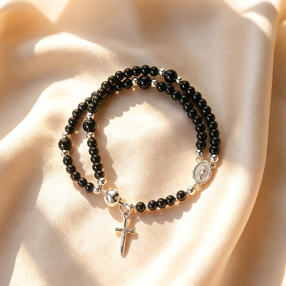 Farah - Bracciale con perline e croce