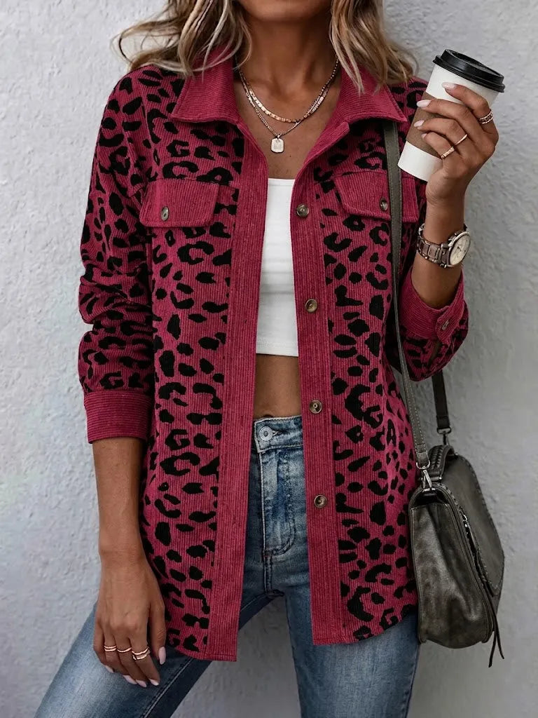 Miressia - Cardigan a bottoni con stampa animalier