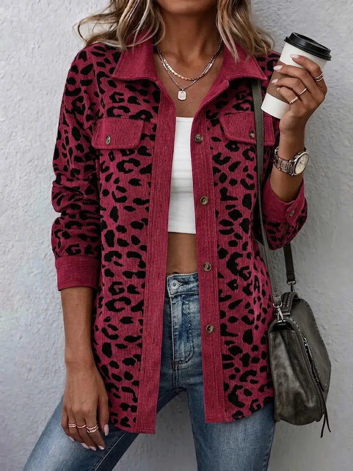 Miressia - Cardigan a bottoni con stampa animalier