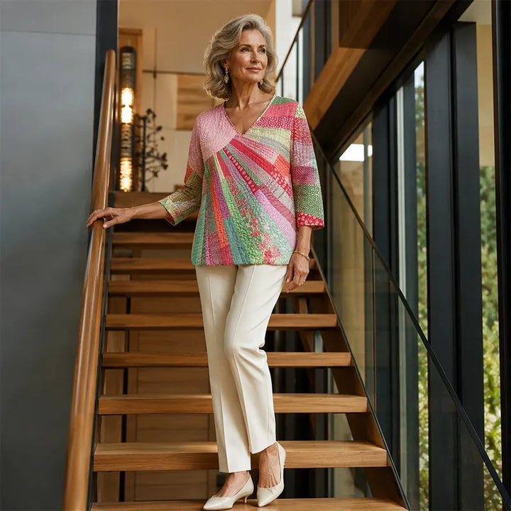 Genevielle - Blusa boho a rilievo