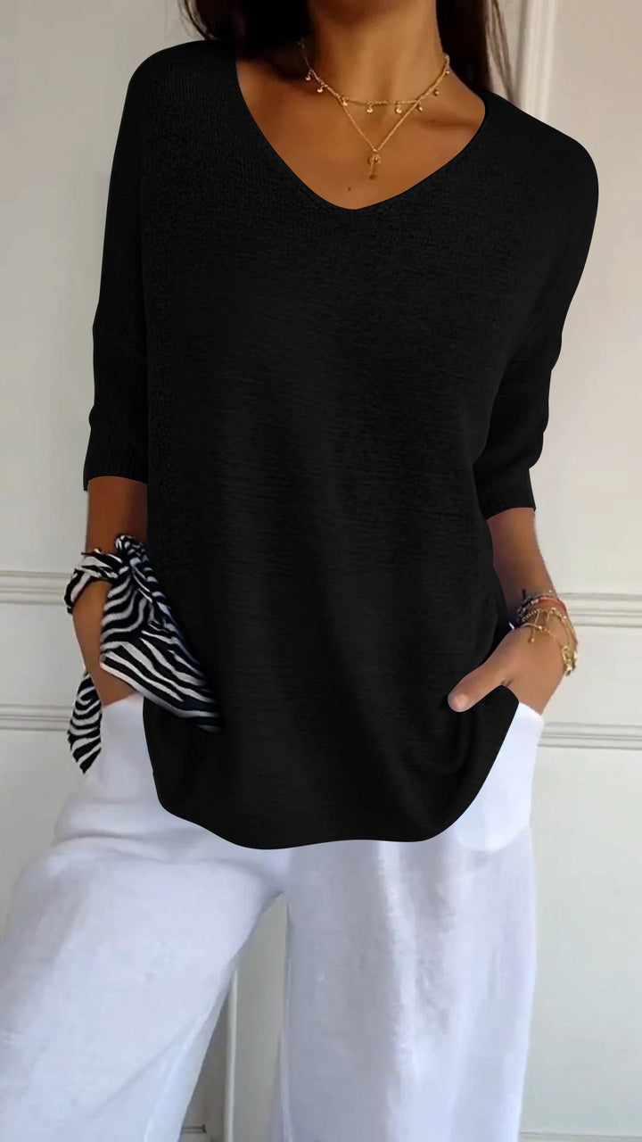 Urina - Top con scollo a V effetto soft touch