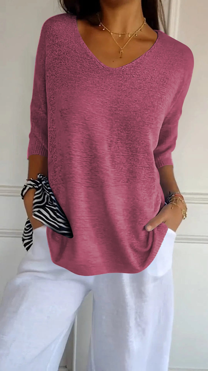 Urina - Top con scollo a V effetto soft touch