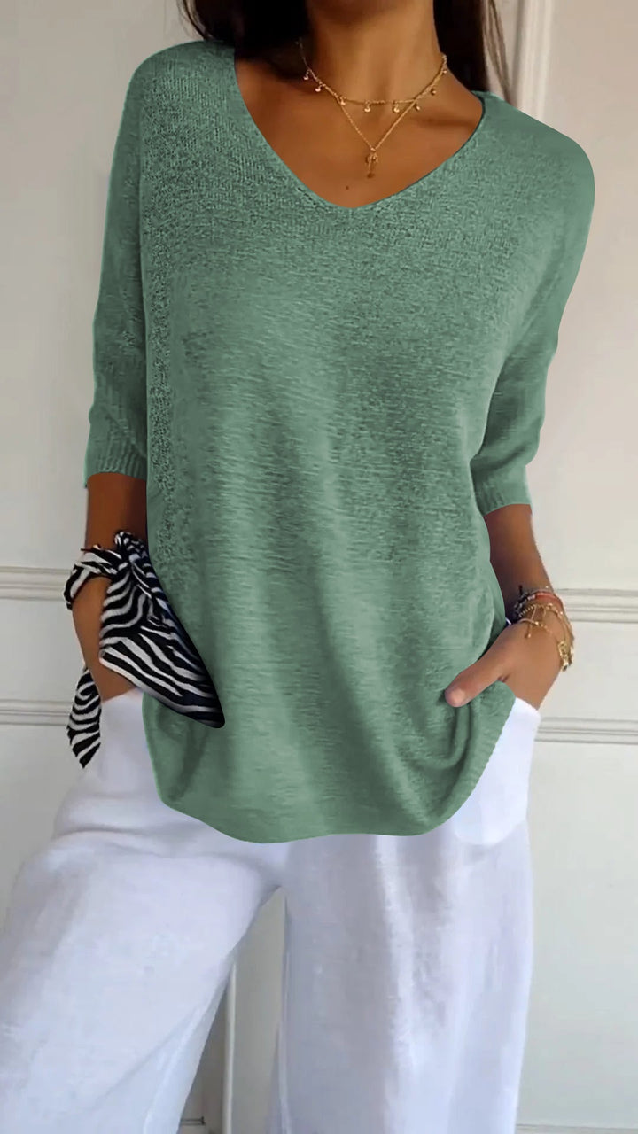 Urina - Top con scollo a V effetto soft touch