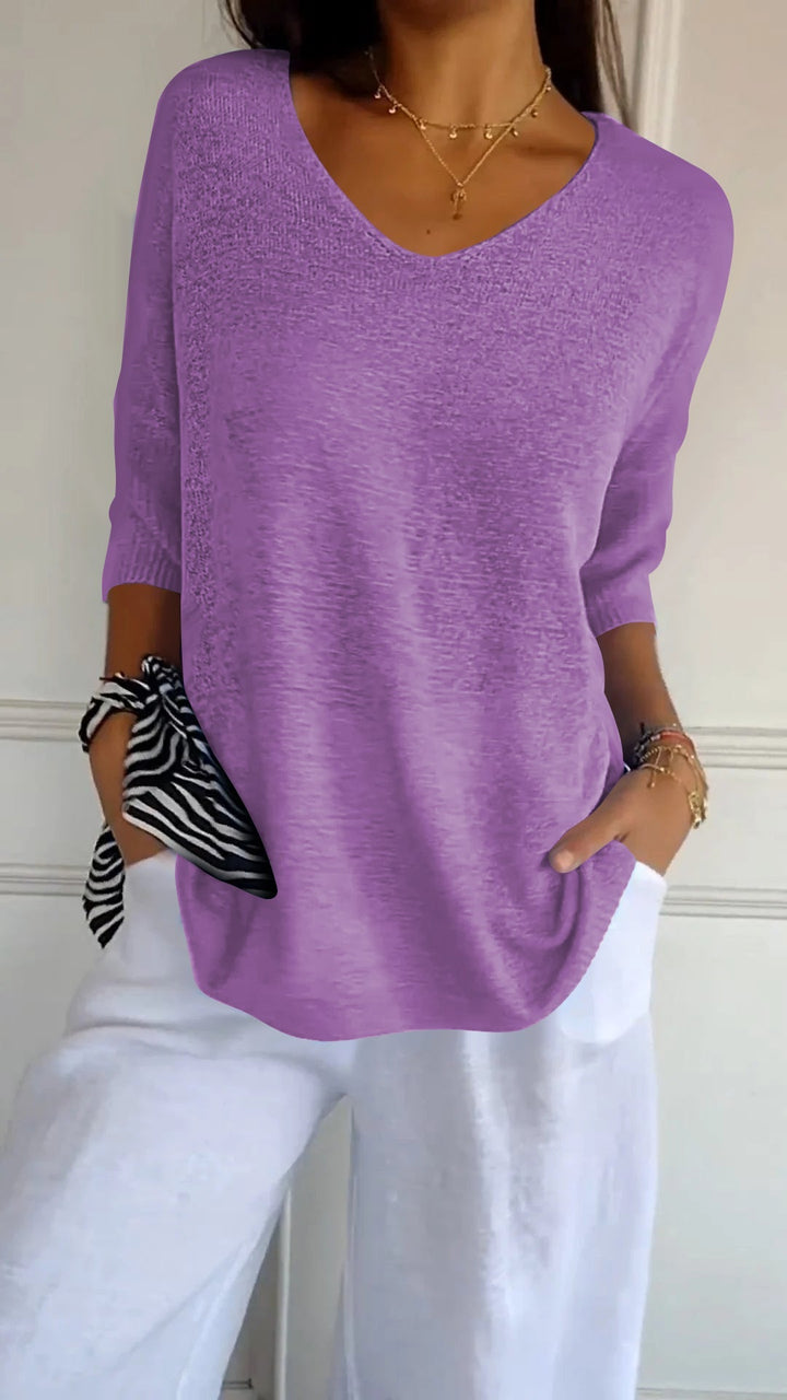 Urina - Top con scollo a V effetto soft touch
