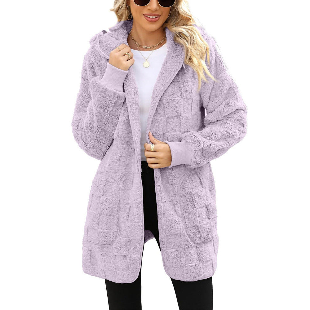 Zinnabelle - Cardigan con cappuccio in velluto operato