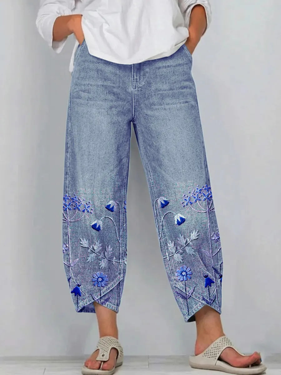 Giada - Jeans a vestibilità rilassata stampati