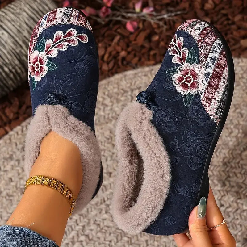 Isola - Scarpe slip-on foderate in pile a fiori