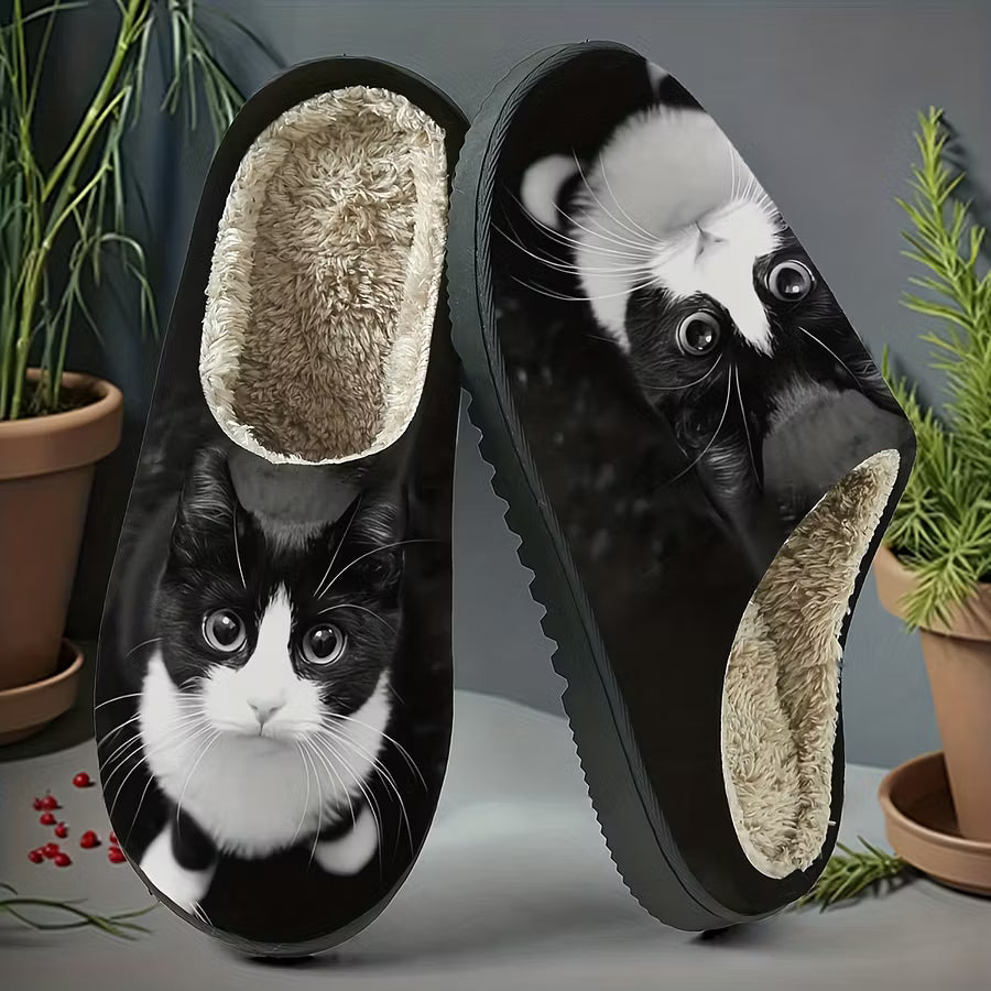 Zita - Pantofole slip-on con stampa di gatto morbidissime