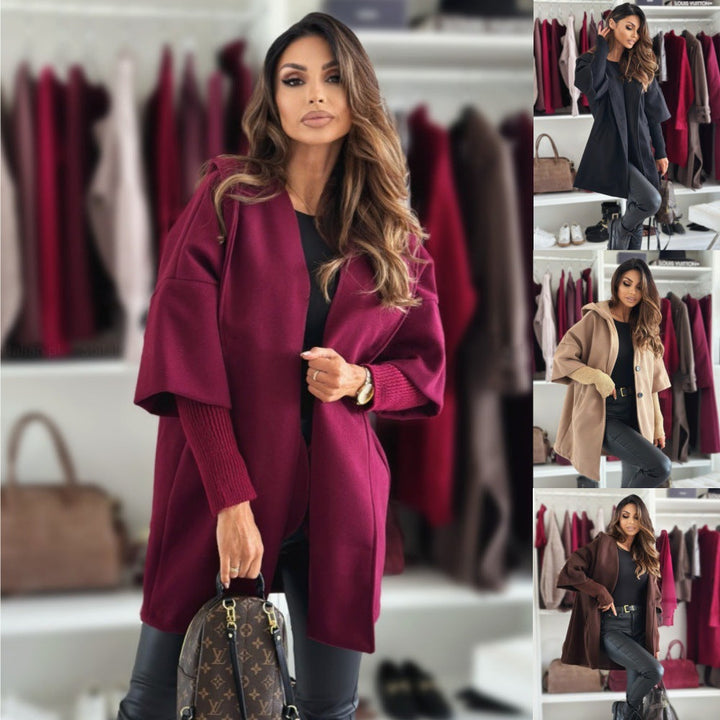 Esteliane - Cardigan con cappuccio a maniche ampie
