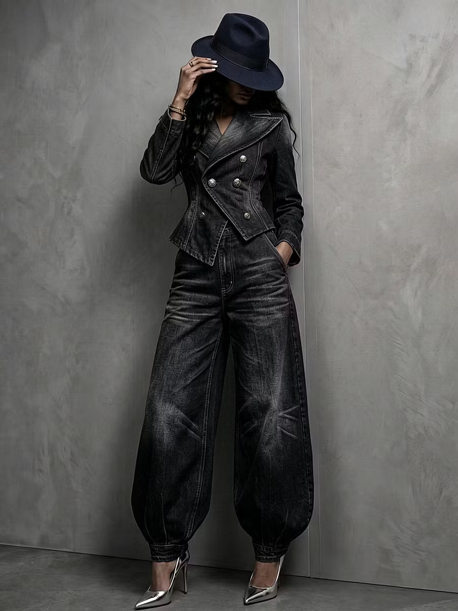 Neris - Tailleur pantalone a due pezzi doppiopetto su misura