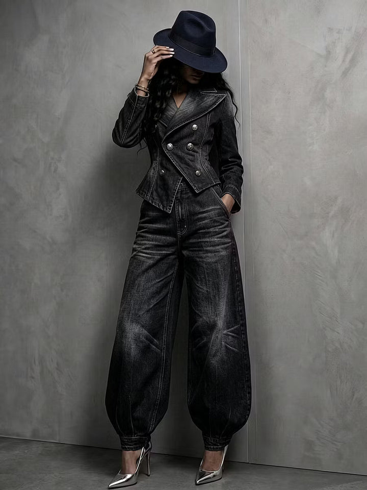 Neris - Tailleur pantalone a due pezzi doppiopetto su misura