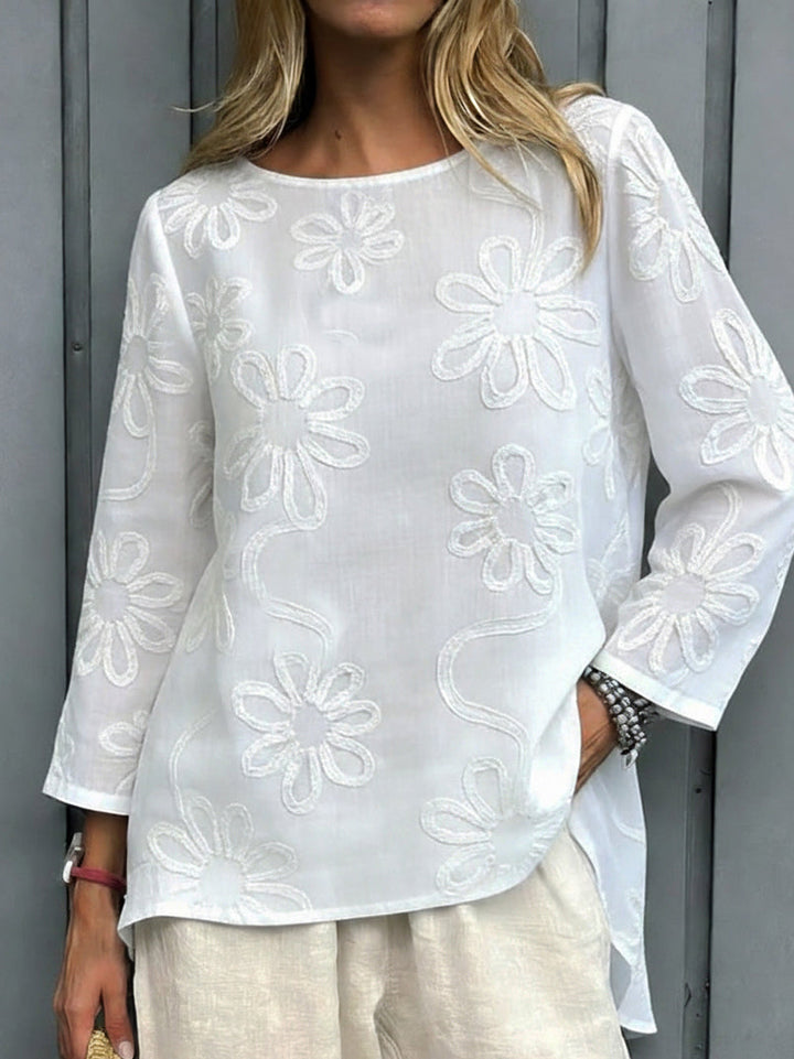 Kevara - Blusa a maniche lunghe morbida al tatto