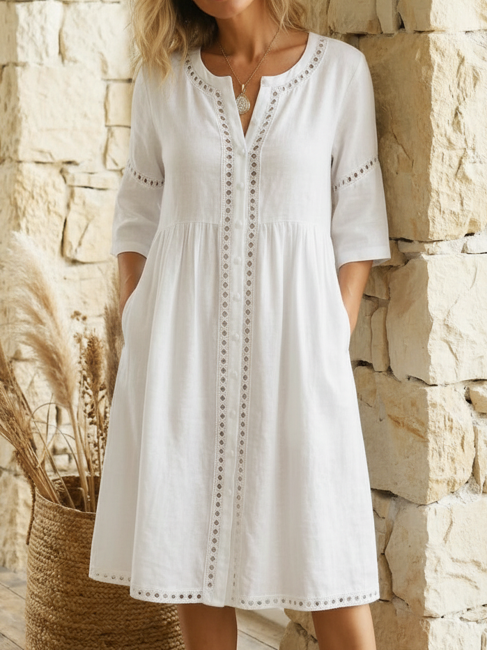 Harlow - Abito midi in lino pregiato
